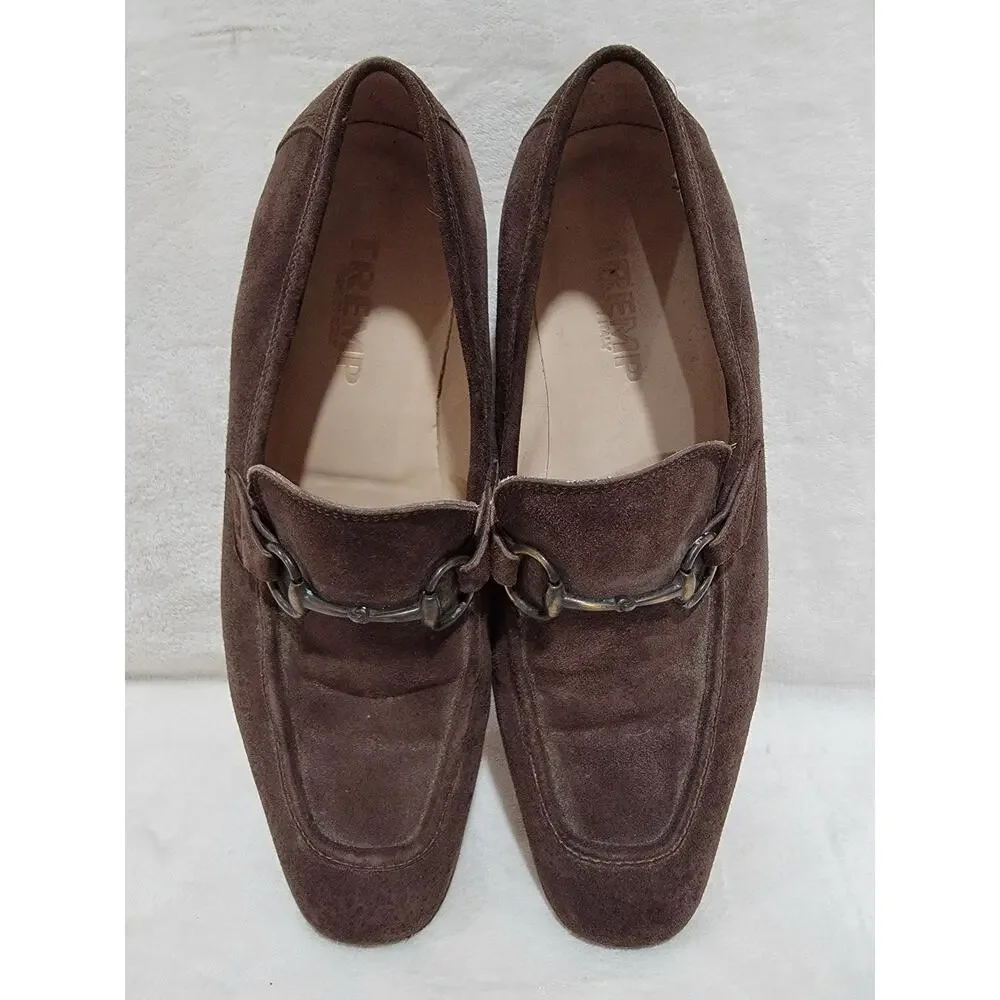 Tremp dark brown suede horsebit loafers 42